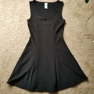 New Mix Black Sleeveless Fit and Flare Mini Dress